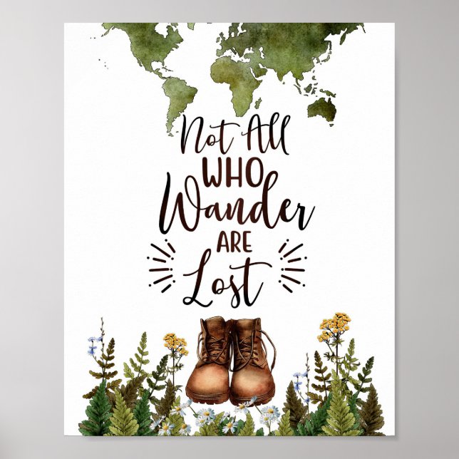 Travel Art Not All Who Wander Are Lost Poster (Front)