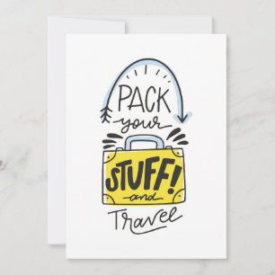 Travel Art Pack Your Stuff And Travel Thank You Card