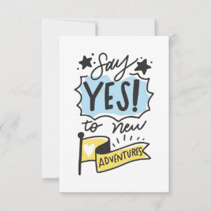 Travel Art Say Yes To New Adventures RSVP Card