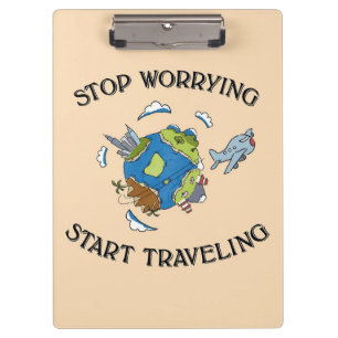 Travel Art Start Travelling The World Clipboard