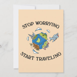 Travel Art Start Travelling The World Holiday Card