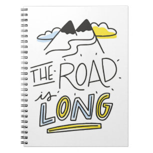 Travel Art The Road Is Long Notebook