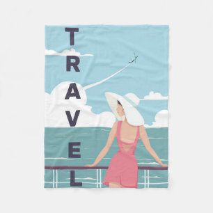Travel Art Time To Travel Fleece Blanket