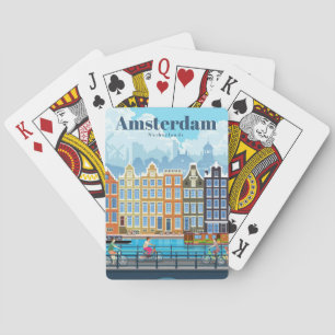 Travel Art Travel To Amsterdam Playing Cards