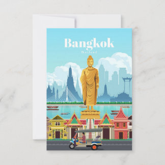 Travel Art Travel To Bangkok RSVP Card