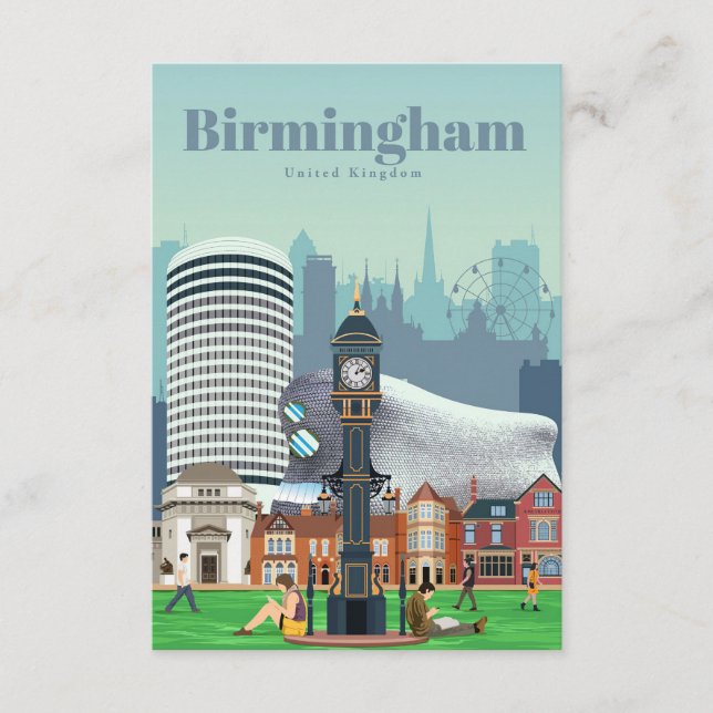 Travel Art Travel To Birmingham Enclosure Card (Front)