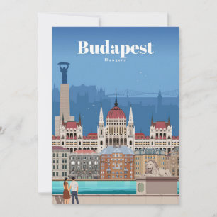 Travel Art Travel To Budapest Thank You Card