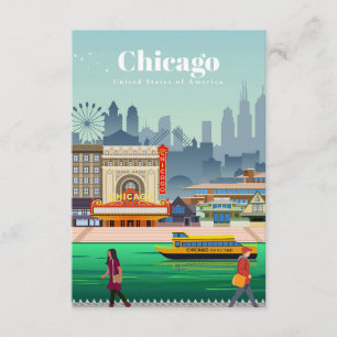 Travel Art Travel To Chicago Enclosure Card