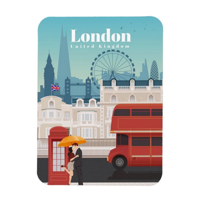 Travel Art Travel To London England Magnet (Vertical)