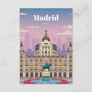 Travel Art Travel To Madrid Spain Enclosure Card