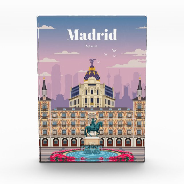 Travel Art Travel To Madrid Spain Photo Block (Front)