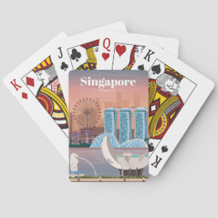 Travel Art Travel To Singapore Playing Cards