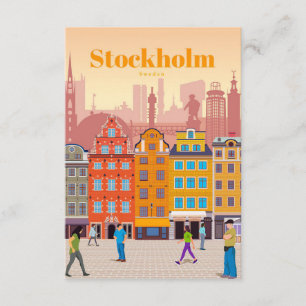 Travel Art Travel to Stockholm Enclosure Card