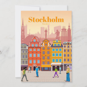 Travel Art Travel to Stockholm Invitation
