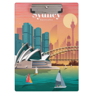 Travel Art Travel To Sydney Australia Clipboard