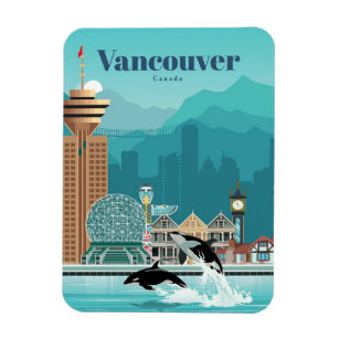 Travel Art Travel To Vancouver Magnet