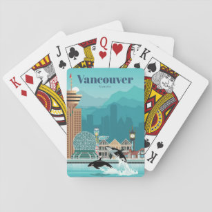 Travel Art Travel To Vancouver Playing Cards