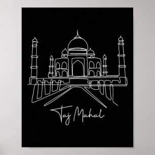 Travel Asia India Taj Mahal Indian Family Vacation Poster
