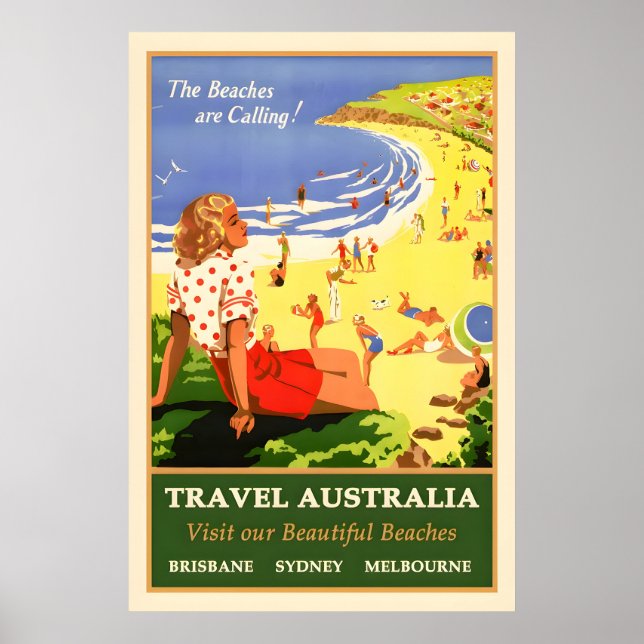 Travel Australia Vintage Poster (Front)