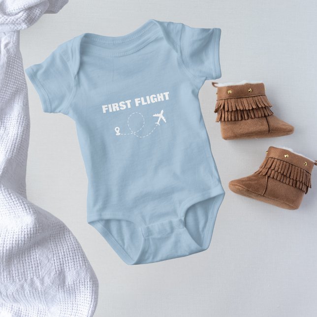 Travel Baby First Flight Cool Minimalist Aeroplane Baby Bodysuit (Creator Uploaded)
