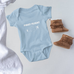 Travel Baby First Flight Cool Minimalist Aeroplane Bodysuit