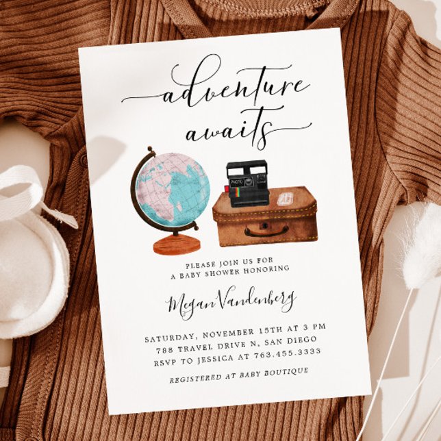 Travel Baby Shower Adventure Awaits Invitation (Creator Uploaded)