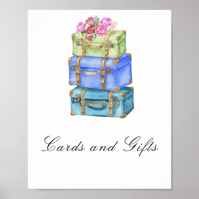 Travel bags bridal shower Cards and Gifts Poster (Front)