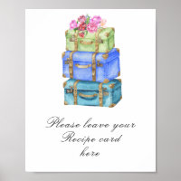 Travel bags bridal shower Recipe card 