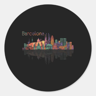 Travel Barcelona Spain Europe Spanish Family Vacat Classic Round Sticker