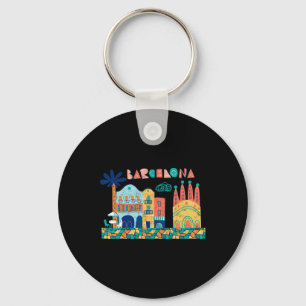 Travel Barcelona Spain Europe Spanish Family Vacat Key Ring