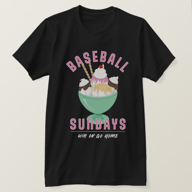 Travel Baseball Sundays Ice Cream T-Shirt (Design Front)