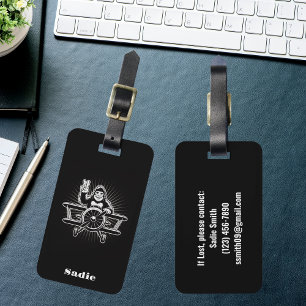 Travel Bigfoot Flying Aeroplane Funny Black Luggage Tag