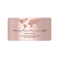 Travel Blogger Agency Earth Globe Rose Glitter Bus