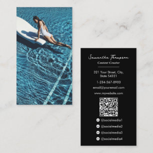 Travel Blogger Vlogger Content Creator Full Photo Business Card