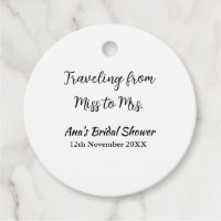 Travel bridal shower add name date miss to Mrs sim