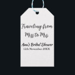 Travel bridal shower add name date miss to Mrs sim Gift Tags<br><div class="desc">Design</div>