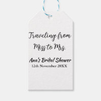 Travel bridal shower add name date miss to Mrs sim