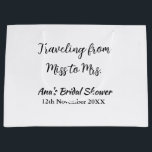 Travel bridal shower add name date miss to Mrs sim Large Gift Bag<br><div class="desc">Design</div>