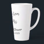 Travel bridal shower add name date miss to Mrs sim Latte Mug<br><div class="desc">Design</div>
