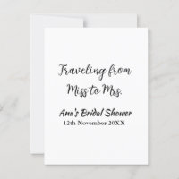 Travel bridal shower add name date miss to Mrs sim