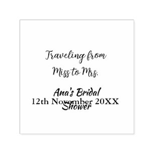 Travel bridal shower add name date miss to Mrs sim Self-inking Stamp
