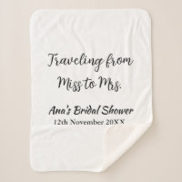 Travel bridal shower add name date miss to Mrs sim
