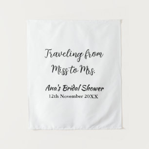 Travel bridal shower add name date miss to Mrs sim Tapestry
