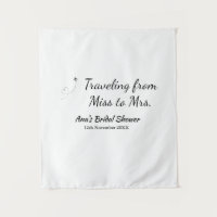 Travel bridal shower add name date miss to Mrs sim