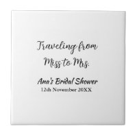 Travel bridal shower add name date miss to Mrs sim