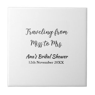 Travel bridal shower add name date miss to Mrs sim Tile