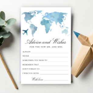 Travel Bridal Shower Advice and Wishes Stationery