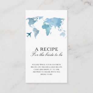 Travel Bridal Shower Recipe for the bride to be Enclosure Card