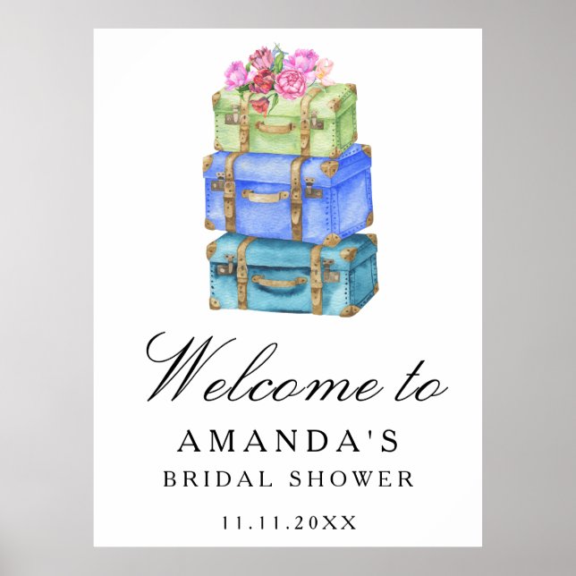 Travel bridal shower welcome sign (Front)