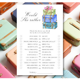 Travel Bridal shower Would she rather game